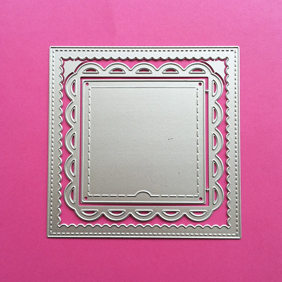 

Square Border Lace Metal Cutting Dies Stencil for DIY Scrapbooking Photo Album Embossing Paper Cards Crafts Diecuts New 2024