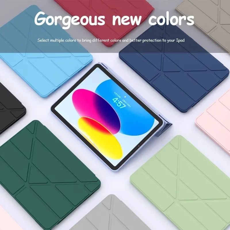 Y-Fold Leather Stand Tablet Case with Enhanced Features