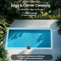 Pool Robotic Skimmer Robot Solar Cleaning Pool with 220μm Filtration 12W Solar Panel 5200mAh Battery  20 Hours Working Time 3