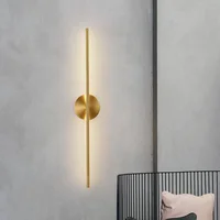 Modern Simple Living Room Bedroom Bedside copper Wall Sconce Lamps Up Down Background Opposite Luminous Black Led Wall Lights 1