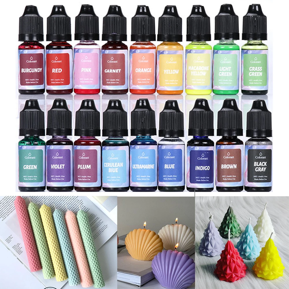 10mlCandleSoapDyeResinPigment24ColorLiquidColorantforDIY