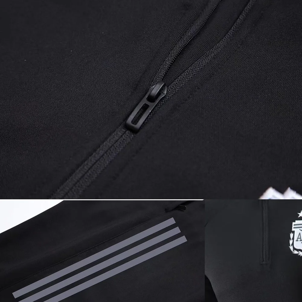 Men's Sports Set Argentino Fans Half Zipper Jacket Training wear games Jerseys Soccer Kit aldult Tops and trousers Casual We volleyball jerseys