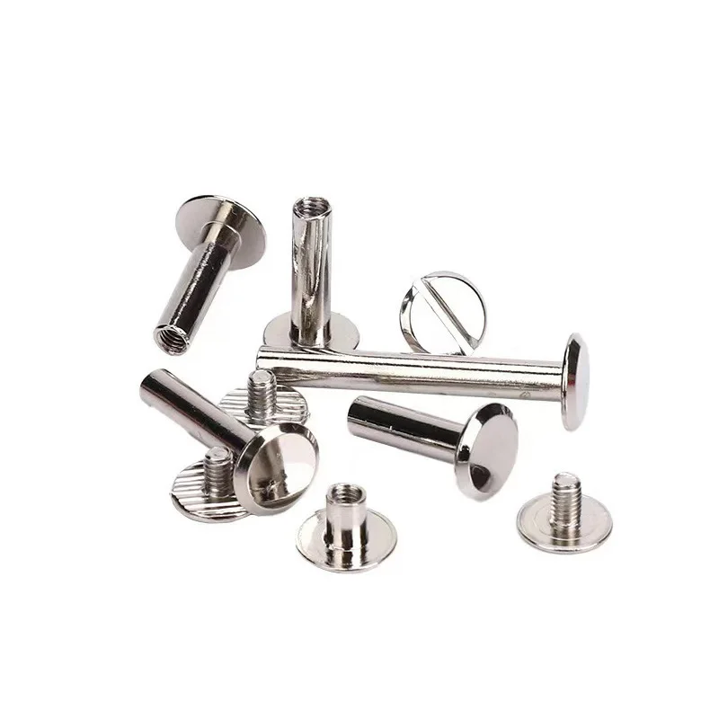 5/6/8/10mm Metal Leather Craft Solid Nail Bolt Bookkeeping Round Head Screws Strap Rivets Screw for Luggage Craft Clothes 10Sets metal rivets belt strap rivets leather rivets