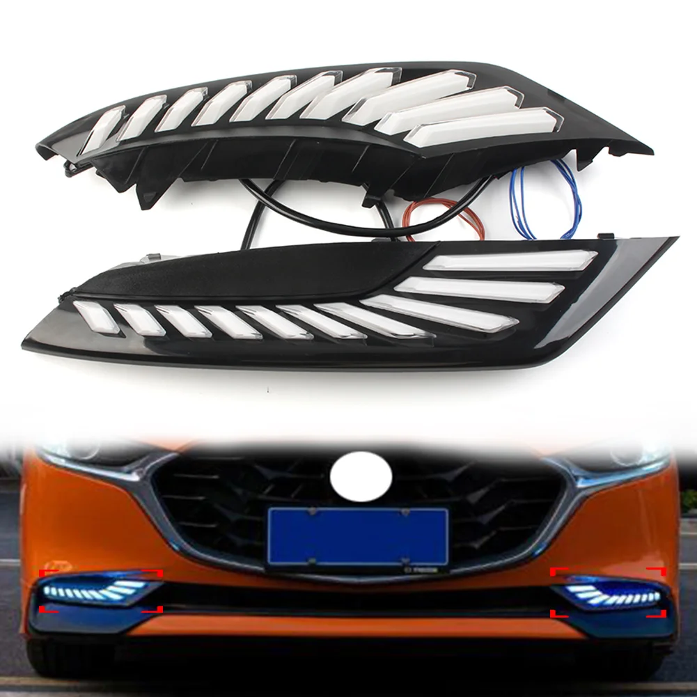 

Car Daytime Running Light With White Yellow Ice Blue Light Dynamic Turn Signals For Mazda 3 Axela Sedan 2019 2020 2021 2022