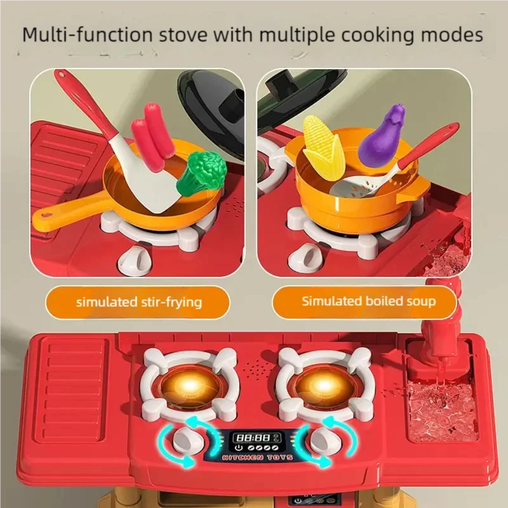 WizKidz Toy Kitchen Set for Boys and Girls with Realistic Lights and Sounds Simulated Food Cooking Stove Sprayer and Toy Sink 5