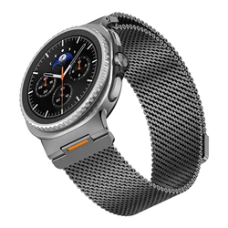 Stainless Steel Milanese Strap - Classic Metal Magnetic Bracelet - Galaxy Ultra 47mm (Black)