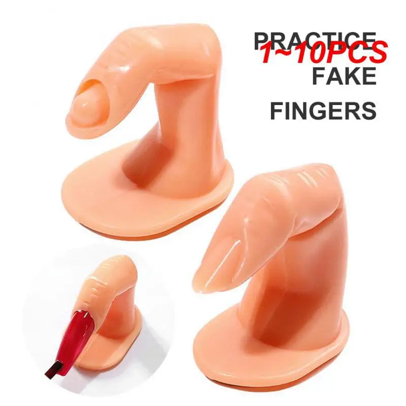 

1~10PCS Nail Art Trainer Practice Training Finger Model For Acrylic Gel Manicure Salon Tools Simulation Fake Finger Nail Pieces