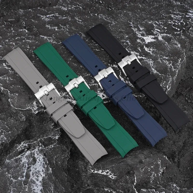 حزام سيليكون ذو نهاية منحنية لساعة أوميغا MoonSwat...