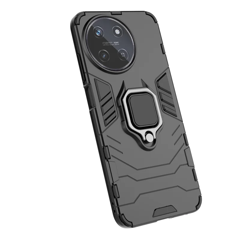 Rugged Shockproof Armor Phone Case with Magnetic Ring Holder Stand & Back Cover