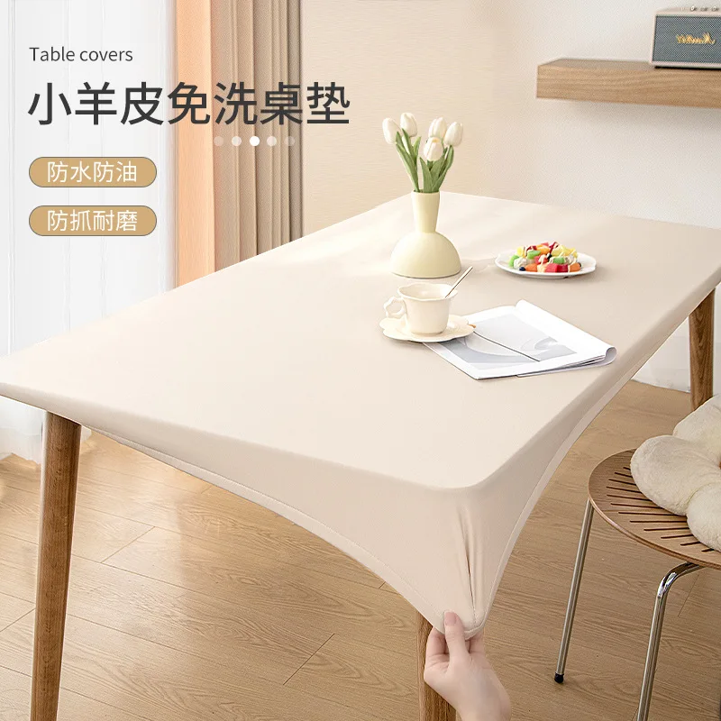 

Full Wrap Water and Oil Resistant Pu Tablecloth Wash-Free and Anti-Scalding Table Tablecloth Coffee Table Fabric Table Cover
