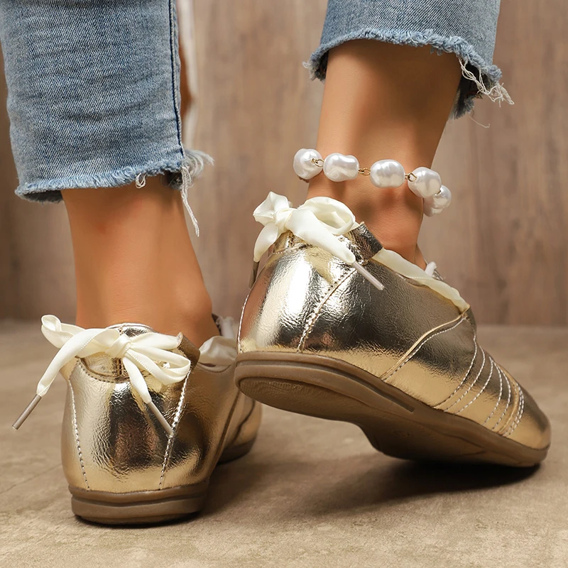 Sweet Ribbon Bowknot Ballet Flats for Women - Uniqwear