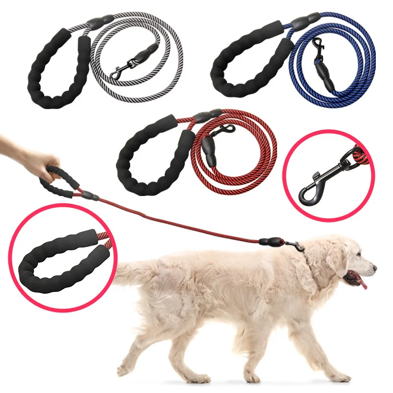 

Durable and anti-frictio Strong Dog Leash Pet Leashes Reflective Leash For Big Small Medium Large Dog Leash Drag Pull Tow Golden