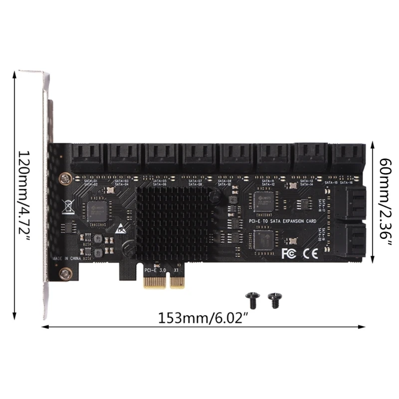 1X 어댑터 보드용 PCI 20 포트 PCIe 확장