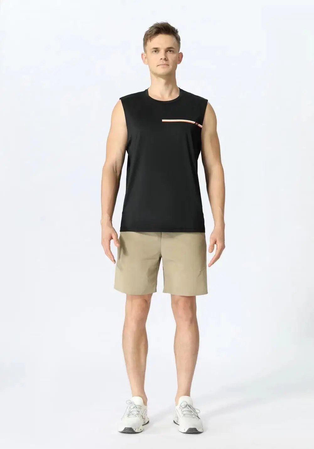 Sports vest men's breathable elastic printed gym running casual large summer novelty
