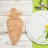 Easter Bunny Tray Cheese Board Food Dinner Plate Wood Serving Platter Wooden Charcuterie Child 4