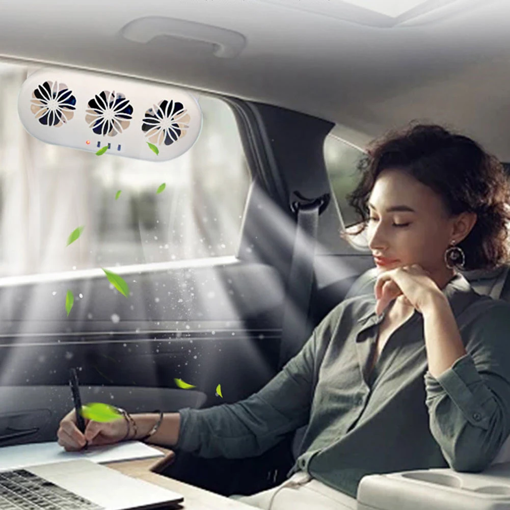 Car Window Vent Fan Quiet Solar Exhaust Fan Air Circulation Solar Charging Auto Ventilation 2.4V Cooling For Vehicle car fan