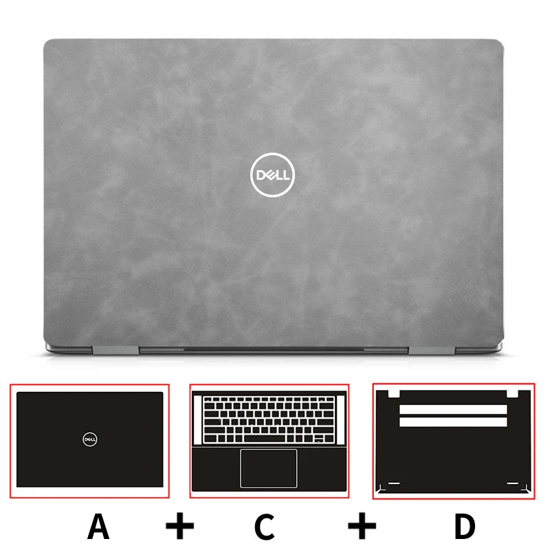 Elegant Leather Full Body Laptop Case with Stylish Sticker Cover