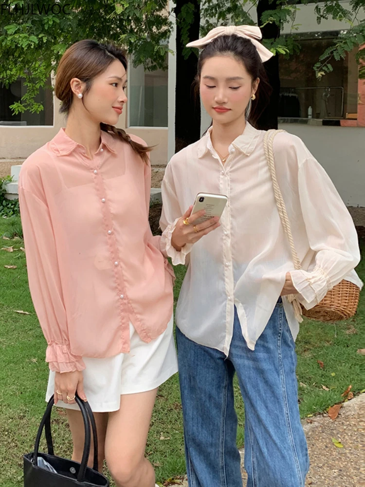 Women Girls Korean New Style T-shirt Fashion Spring Fall Long Sleeve Loose  Tops