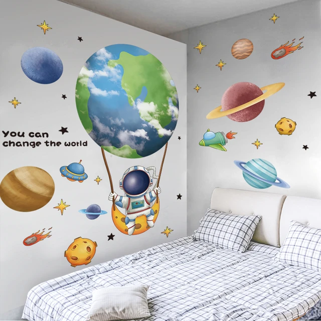 Soleil Autocollant Mural Enfants Chambre Planète Espace Décoration