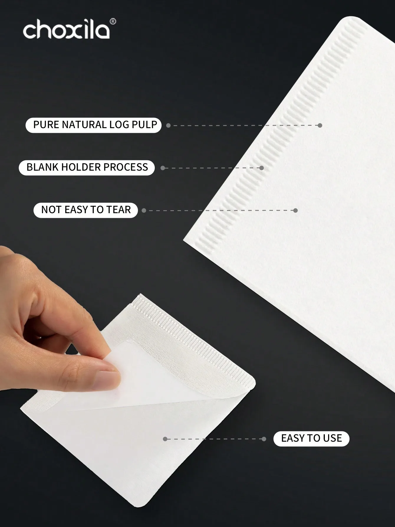 100 Pcs White Square Coffee Filters Size 01 - فلات...