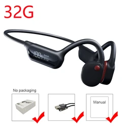 Wireless Waterproof IPX8 Bone Conduction Earphones with MP3 Player and Hi - Fi Sound (X10 - Orange - LED - 32G)