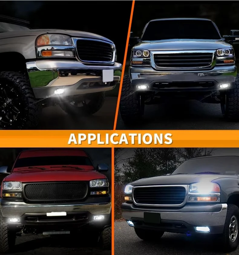 DOT SAE Led Fog Light for GMC Yukon 2001-2006 Sierra 1500HD 2500 High Brightness Front Passing Lamp Plug and Play Waterproof detail image 10