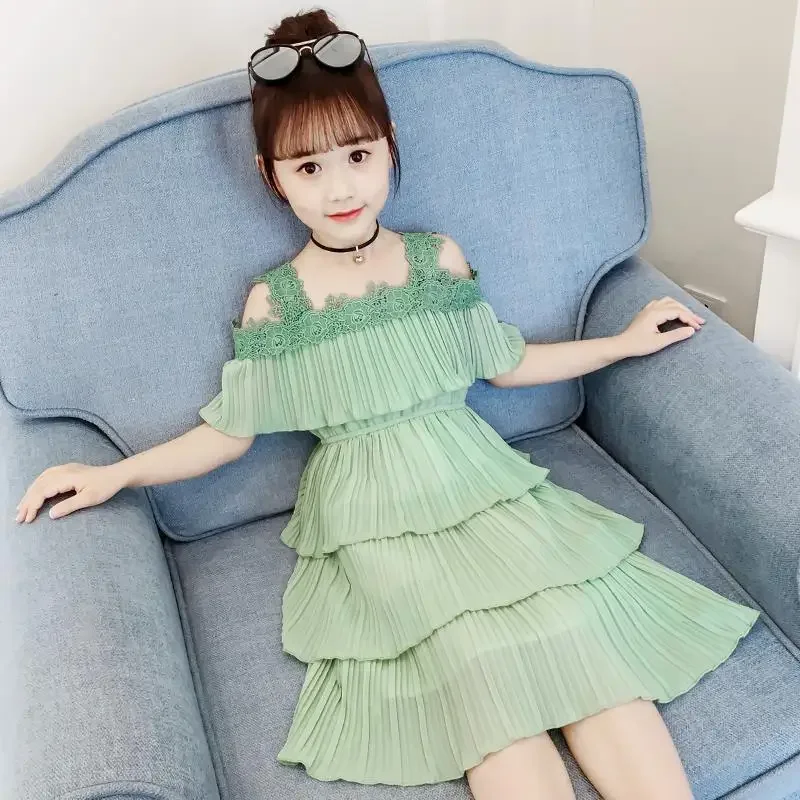 

Dress Summer 2024 for Kids Girl Korean Foreign Princess Little Girl Cake Evening Dresses 2 To 12 Years Old Baby Clothes Birthday