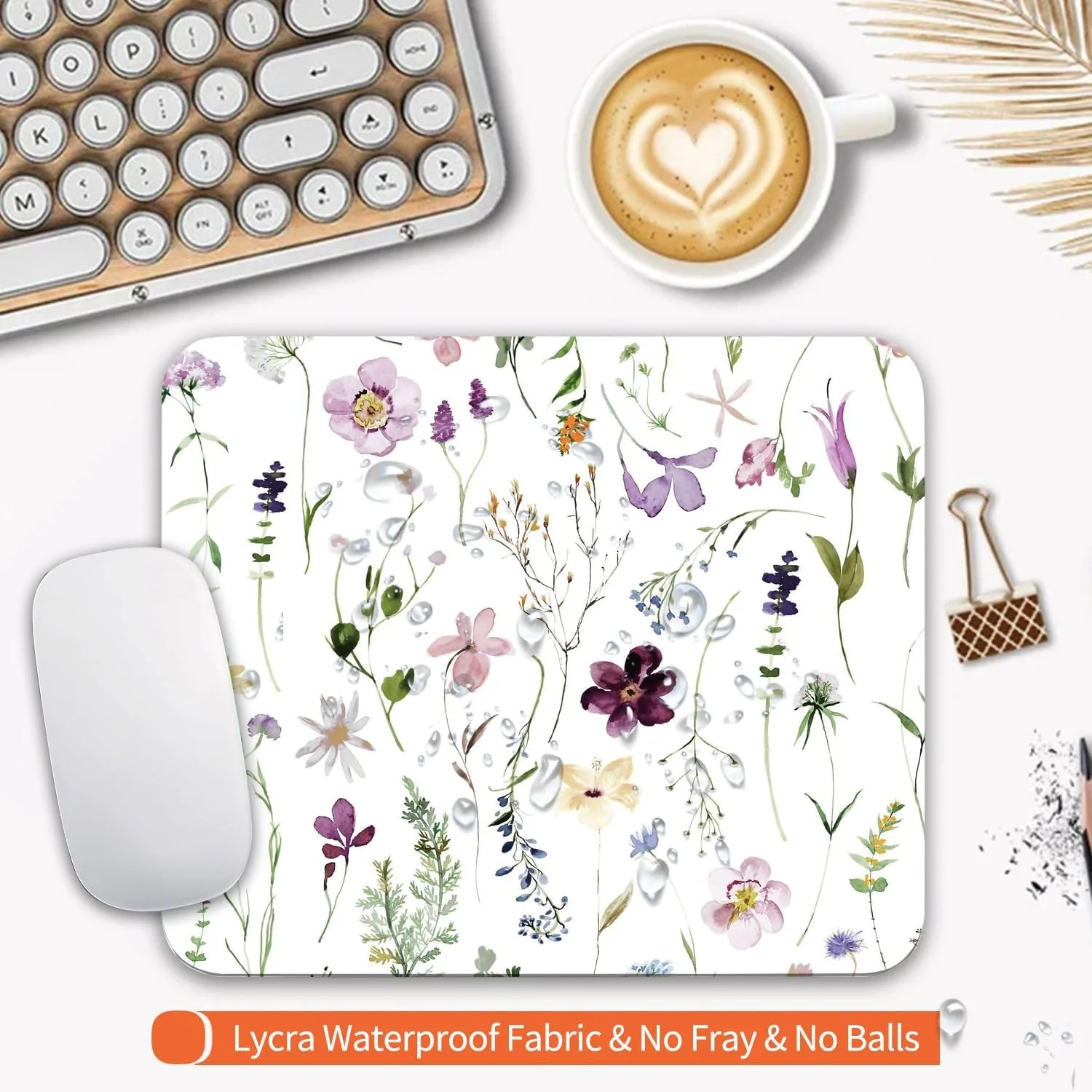 Pink Gold Foil Marble Mouse Pad Non Slip Rubber Base Abstract Floral Forest Leopard Print Office Small Gaming Mousepad_voghion.com