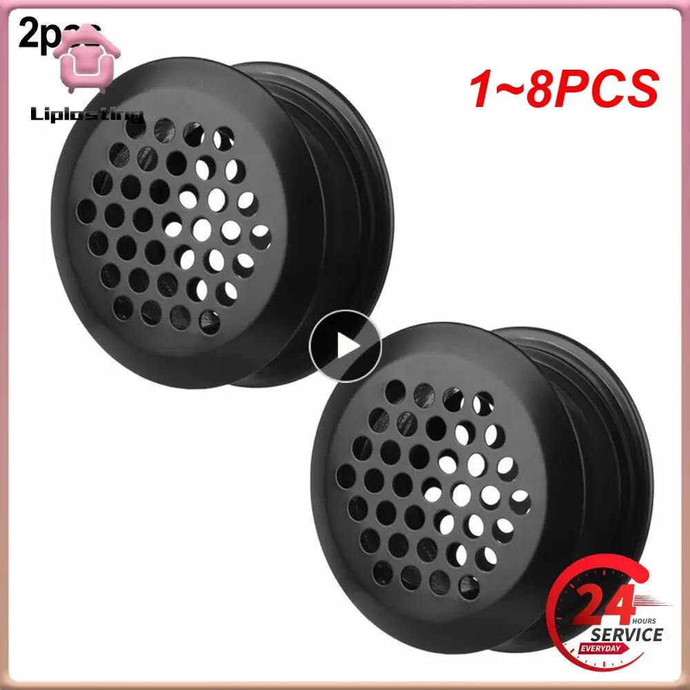 

1~8PCS Round cabinet Air duct Vent Dia.19mm-53mm Steel Louver Mesh Hole plug decoration cover Wardrobe grille ventilation