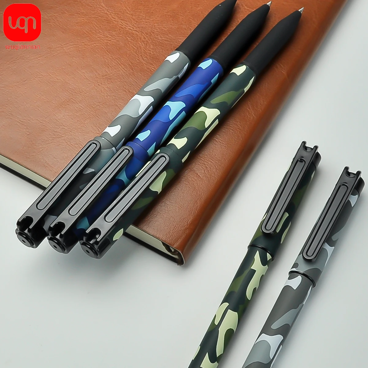 3/6/12pcs Camouflage Design Neutral pen tactile smooth grip Comfortable Quality ink for writing and conference use back toschool 4