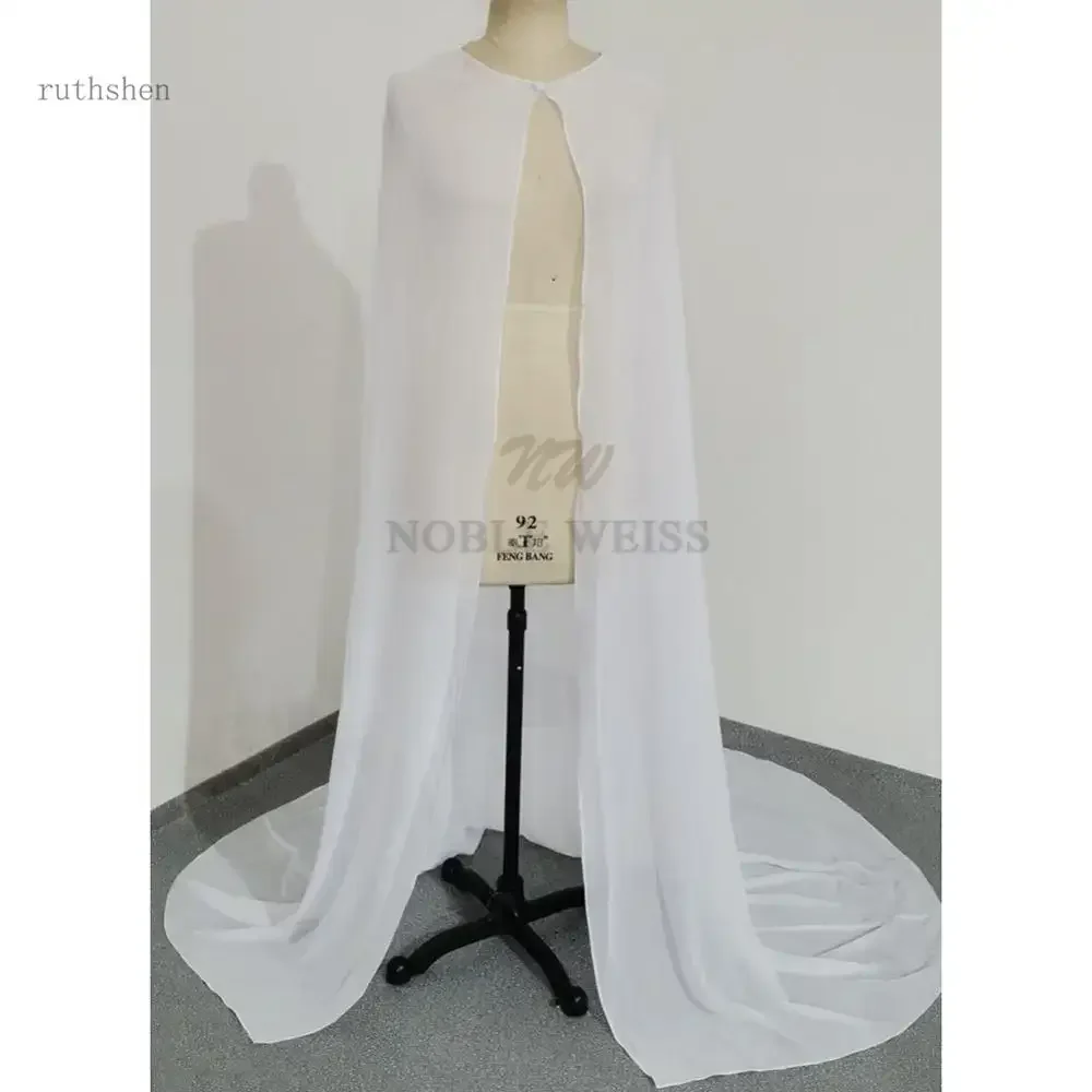 Simple Lady's Chiffon Floor Length Wedding Cape Long Wedding Jacket Bolero Handmade Bridal Wrap Customized Wedding Shawl Lace Bolero Jacket