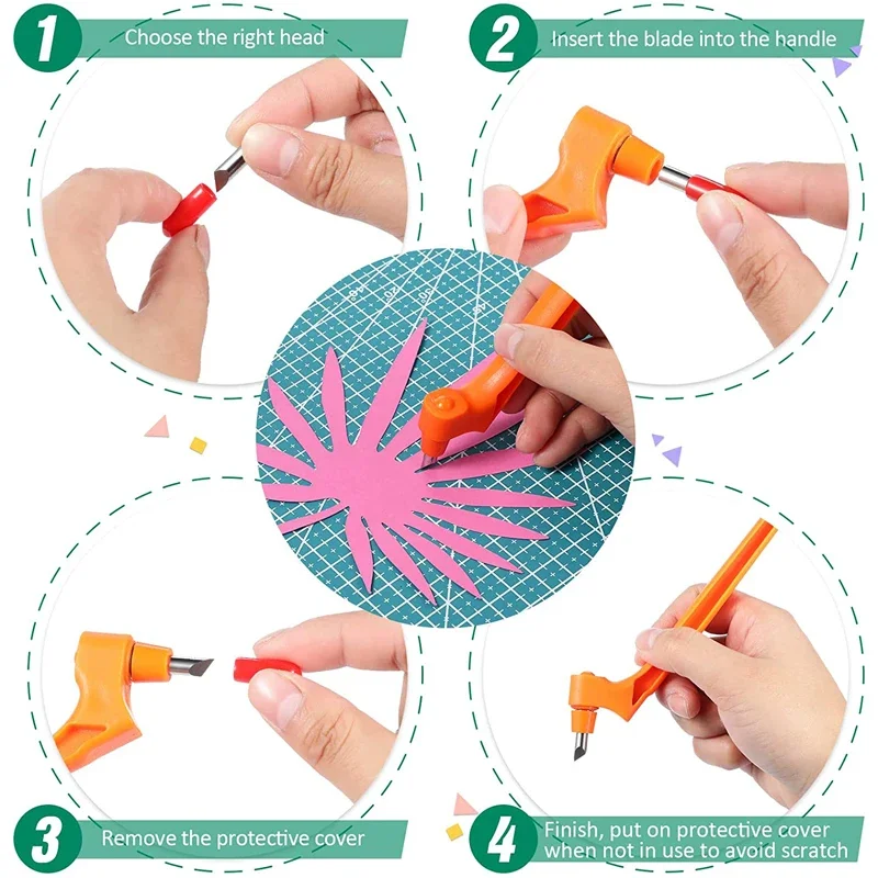 Craft Cutting Tools 3Pcs 360-Degree Rotating Carbon Steel Replacement Blade Cutting Mat DIY Paper Craft Scrapbooking Supply 1Pc cutting mat craft cutting tool