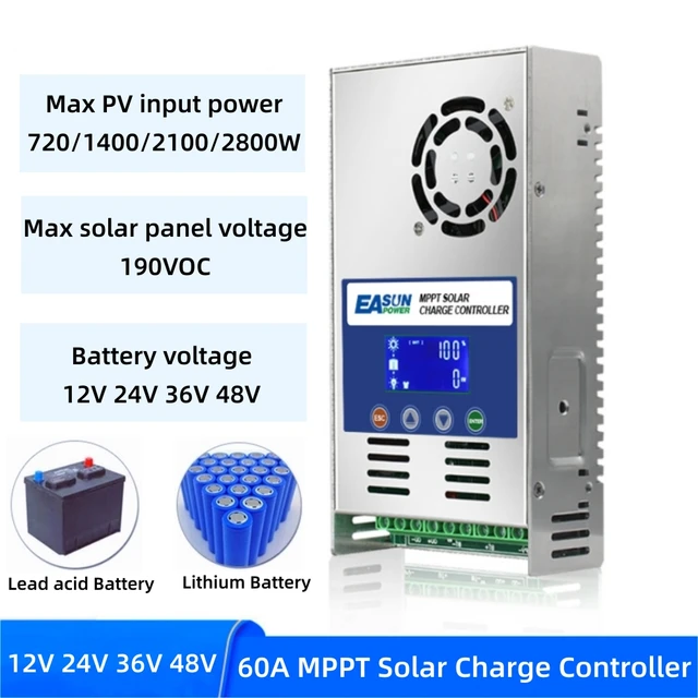 Mppt Solar laderegler Autobatterie Ladespannung regler mit Überladung für  Schutz funktion 24/36/48/60/72V