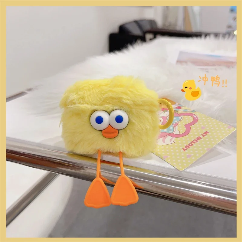 Duck Winter Soft Fluffy Fuzzy Warm Case Per Apple Airpods 2 3 Generation Cover Per Airpods Pro 2Nd Gen Per Air Pods Protective