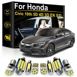 For Honda Civic 10th gen 5D 4D 3D EK EG Coupe Hatch 2006 2007 2008 2011 2017 2018 Accessories Car Interior Lights LED Canbus