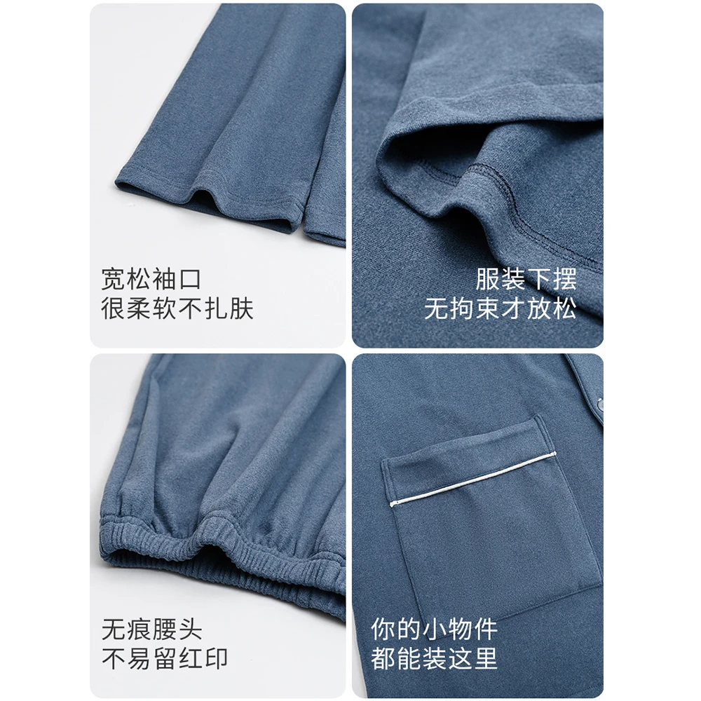 Men Winter Letter Print Pajama Double-side Brushed Heating Dralon Couple Sleepwear Loose Soft Woman Pajamas Set Pyjama Homme