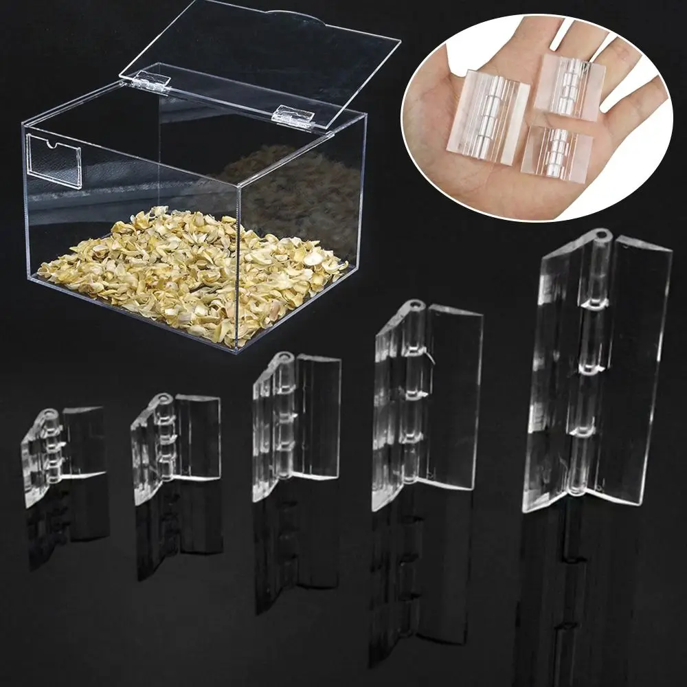 2Pcs Durable Transparent Plastic Folding Hinge Clear Acrylic Door Hinges Foldable ABS Furniture Hardware Cabinet Door