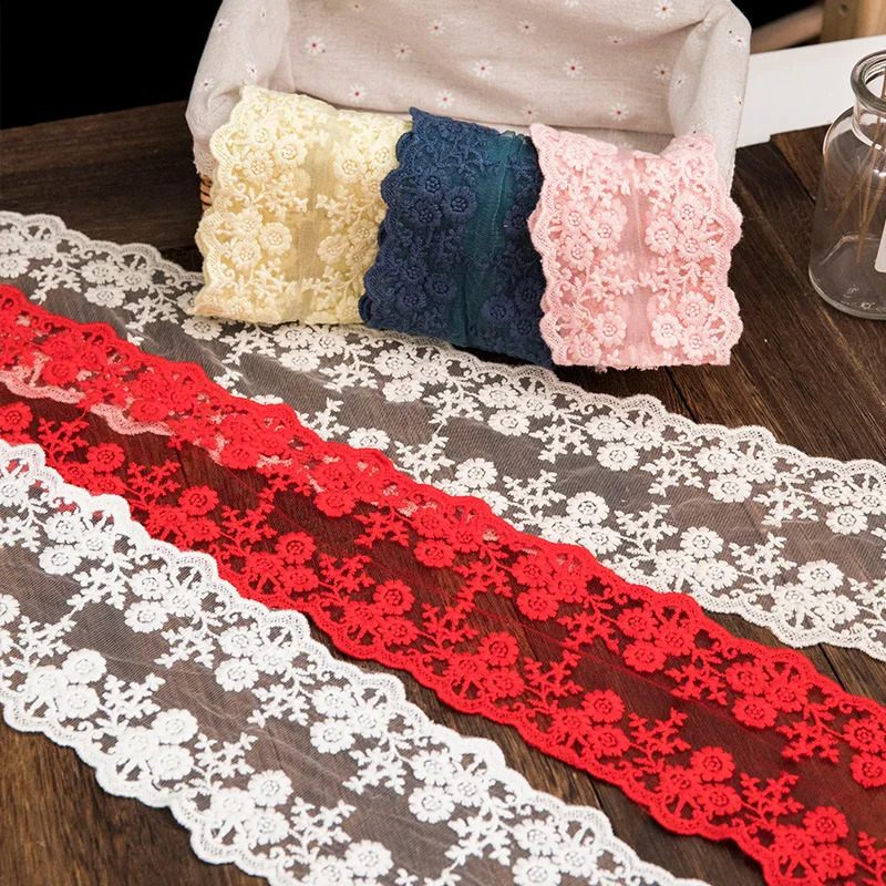 2 Yards Embroidered Lace Trim - 9.45 Inches Wide, Venice Edging For Bridal Sewing, Dressmaking, Craft Applique