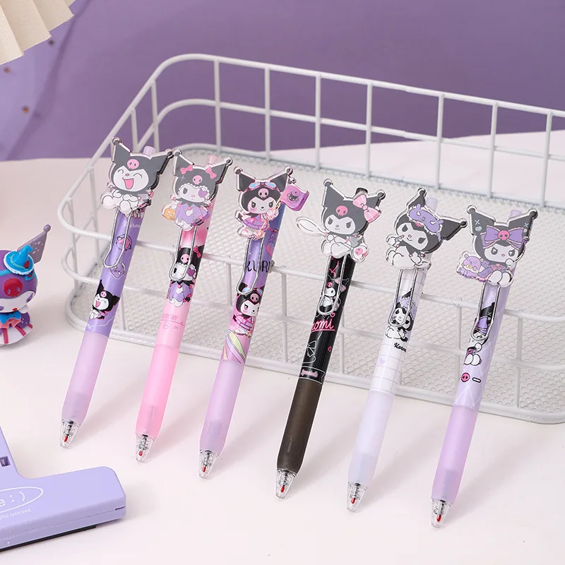 

36pcs/lot Kawaii Sanrio Kuromi Press Gel Pen Cute 0.5mm Black Ink Signature Pens Promotional Gift Office School Supplies