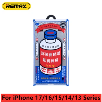 Remax HD Tempered Glass Screen Protector For iPhone 17 17Air 17Pro 17ProMax For iPhone 16 16Pro 16ProMax For 15/14/13 Series 1