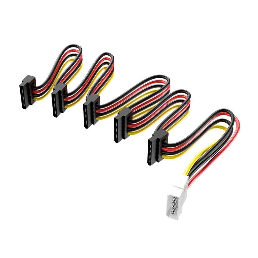 SATA 3.5/2.5 inch 1 to 5 SATA Hard Drive Power Supply Splitter Cable Cord 18AWG SATA Power Cable Server DIY Splitter Cord