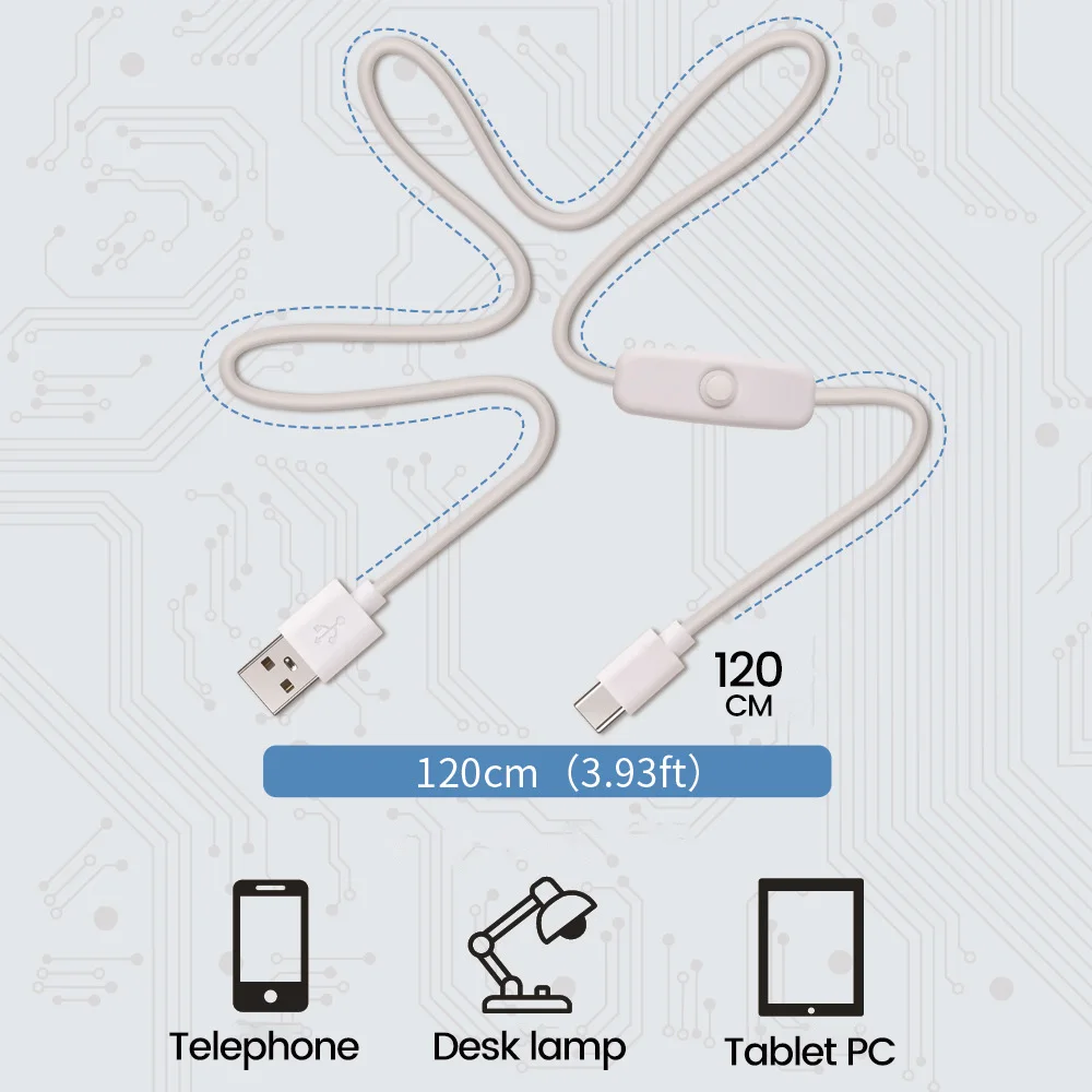 USB - C형 충전 케이블(스위치 ON/OFF 케이블 포함) USB - C 전원 스위치 케이블 전화용 연장 케이블 LED USB 팬 등