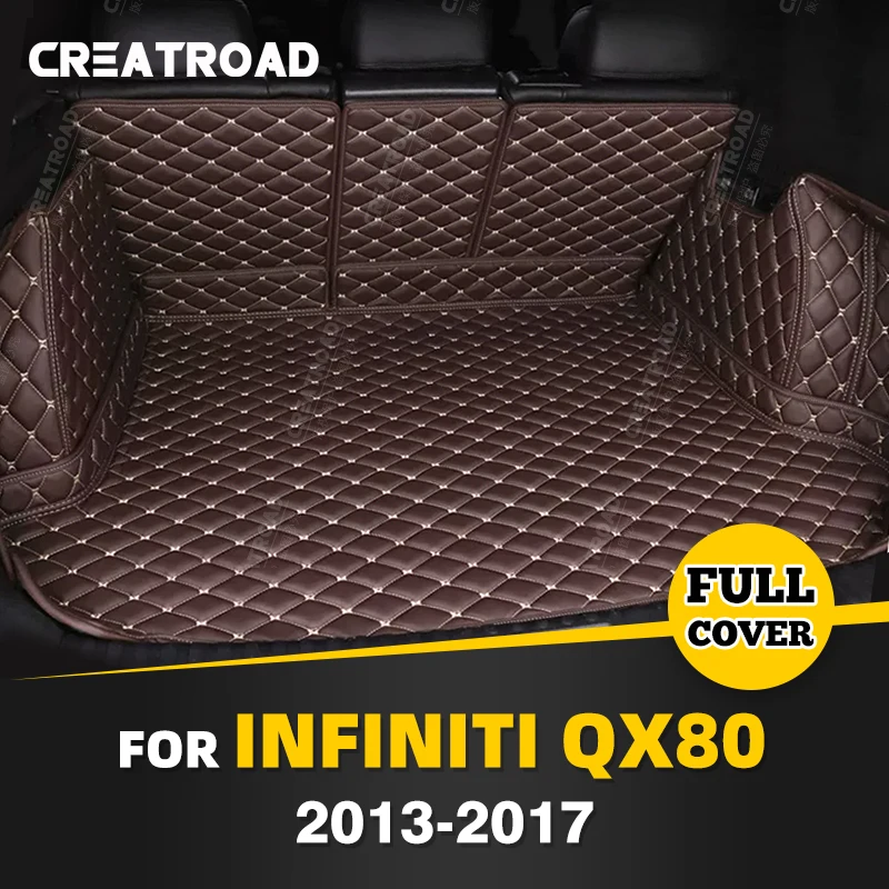 

Автомобильный коврик для багажника с полным покрытием для Infiniti QX80 2013-2017 16 15 14, автомобильный коврик для багажника, подкладка для груза, защитные аксессуары для интерьера