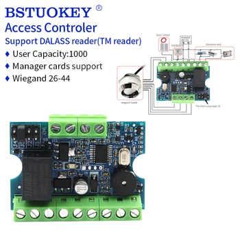 12V Access Controler with Magnetic Lock Gate Entry System Set DALLAS Touch Memory Wiegand RFID Card Reader Access Control Board 1