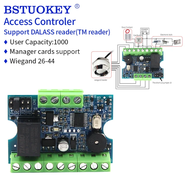 12V Access Controler with Magnetic Lock Gate Entry System Set DALLAS Touch Memory Wiegand RFID Card Reader Access Control Board 1