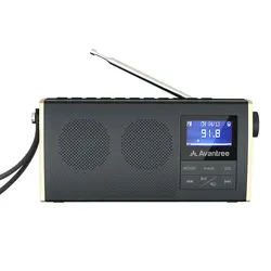 Avantree Soundbyte T - Portable FM Radio with Bluetooth Speaker, Audio Transmitting to Wireless Headphones, SD Card Player Works