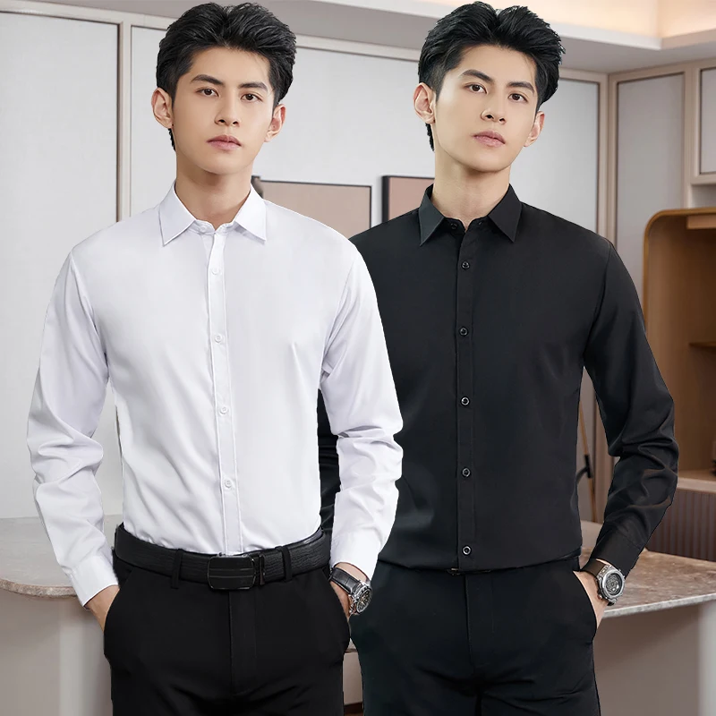 Camicie Uomo Primavera Manica Lunga Moda Allentata Stile Coreano Studenti Alla Moda Bello Solido Harajuku Camicie Streetwear Quotidiane A112