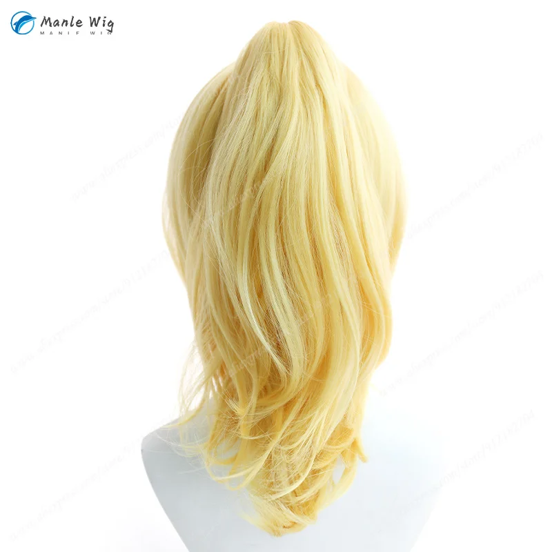 Anime Ellie Cosplay Perücke Goldene Perücke Mit Ponytail Eli Ayase Cos Hitzebeständige Synthetikhaarperücke + Perückenkappe 4
