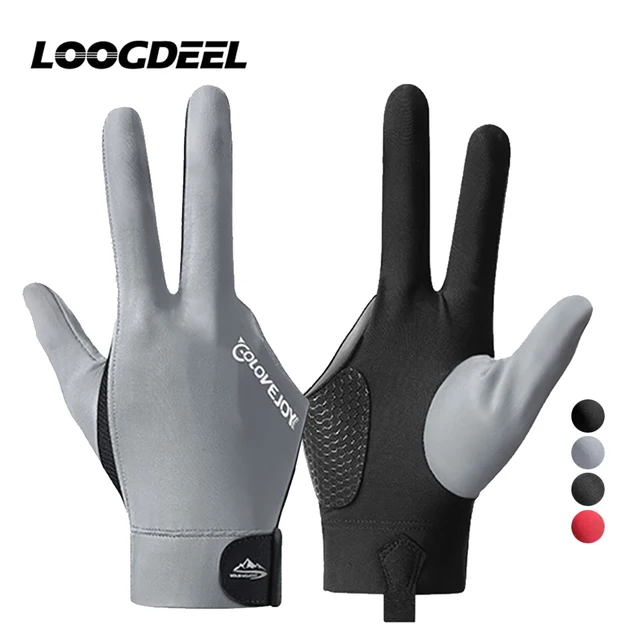 LOOGDEEL 1Piece Full Finger Billiard Pool Gloves Adjustable Sticker Polyester Snooker Billiards Gloves Portable Training Equipt 1