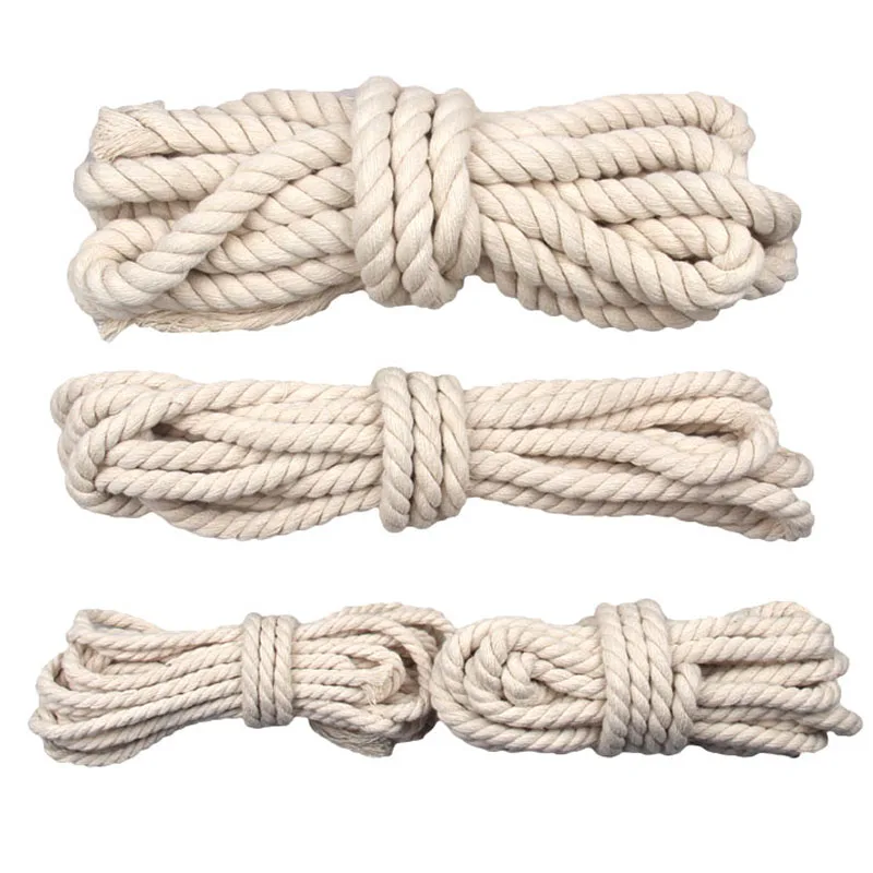 Cotton rope Macrame cord 1mm-10mm Cotton Macrame Cord Rope String Thread Handmade Crafts DIY Braided Twisted Twine Wedding Party Home Decoration